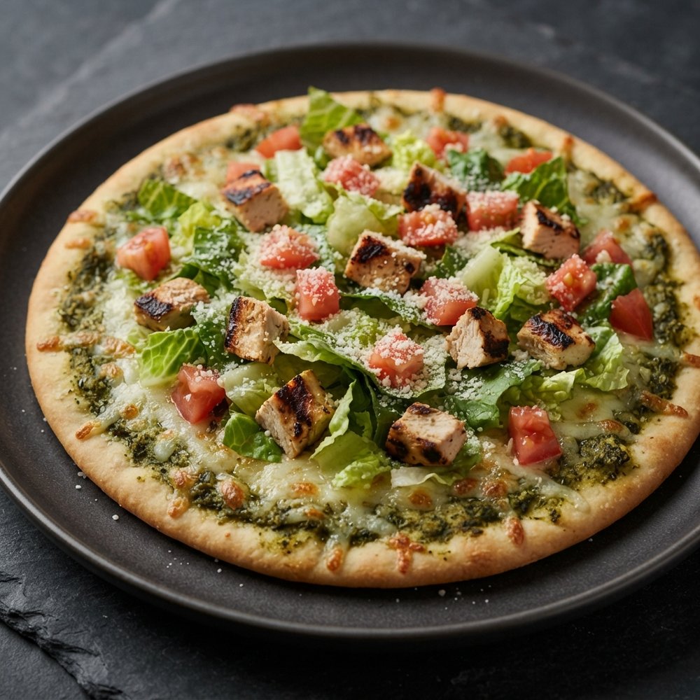 Chicken Pesto Salad Flatbread Pizzas