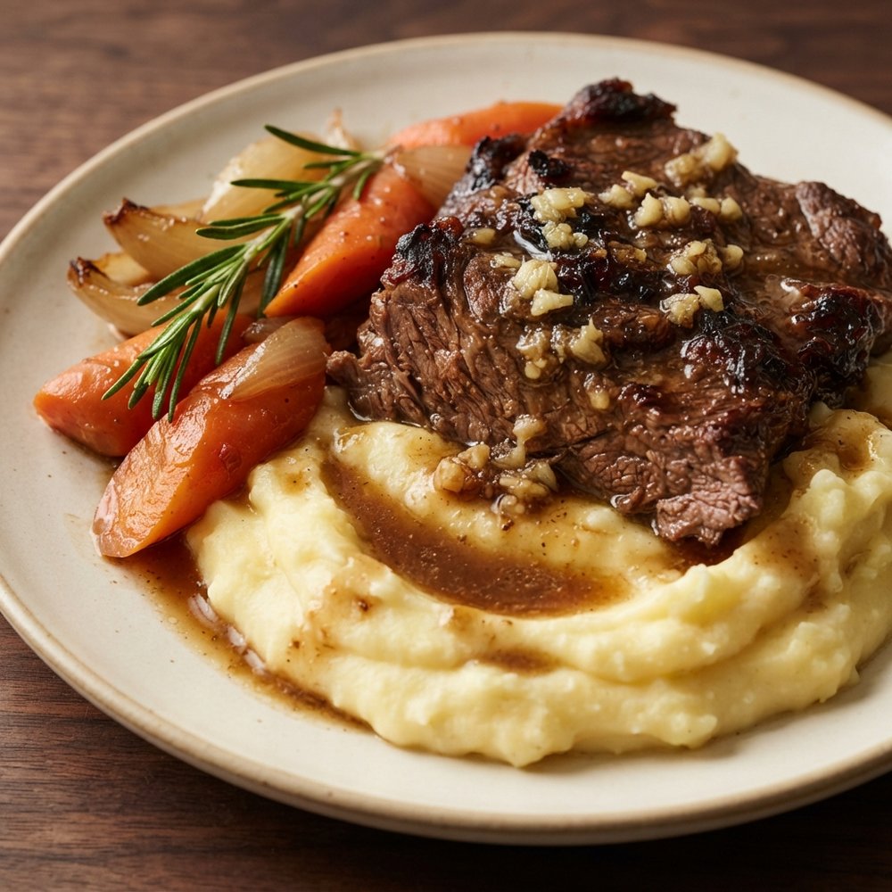Stovetop Pot Roast with Creamy Mashed Potatoes