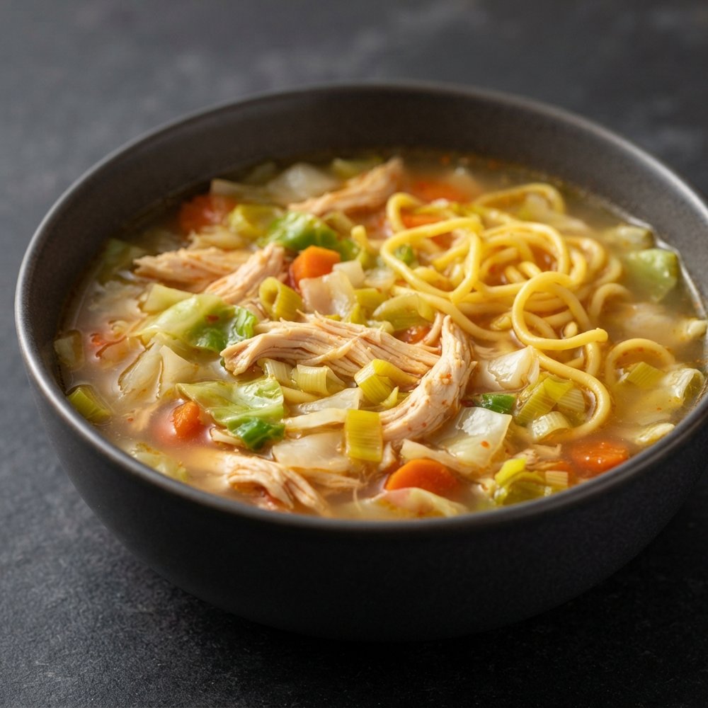 Thai-Style Chicken and Cabbage Noodle Soup