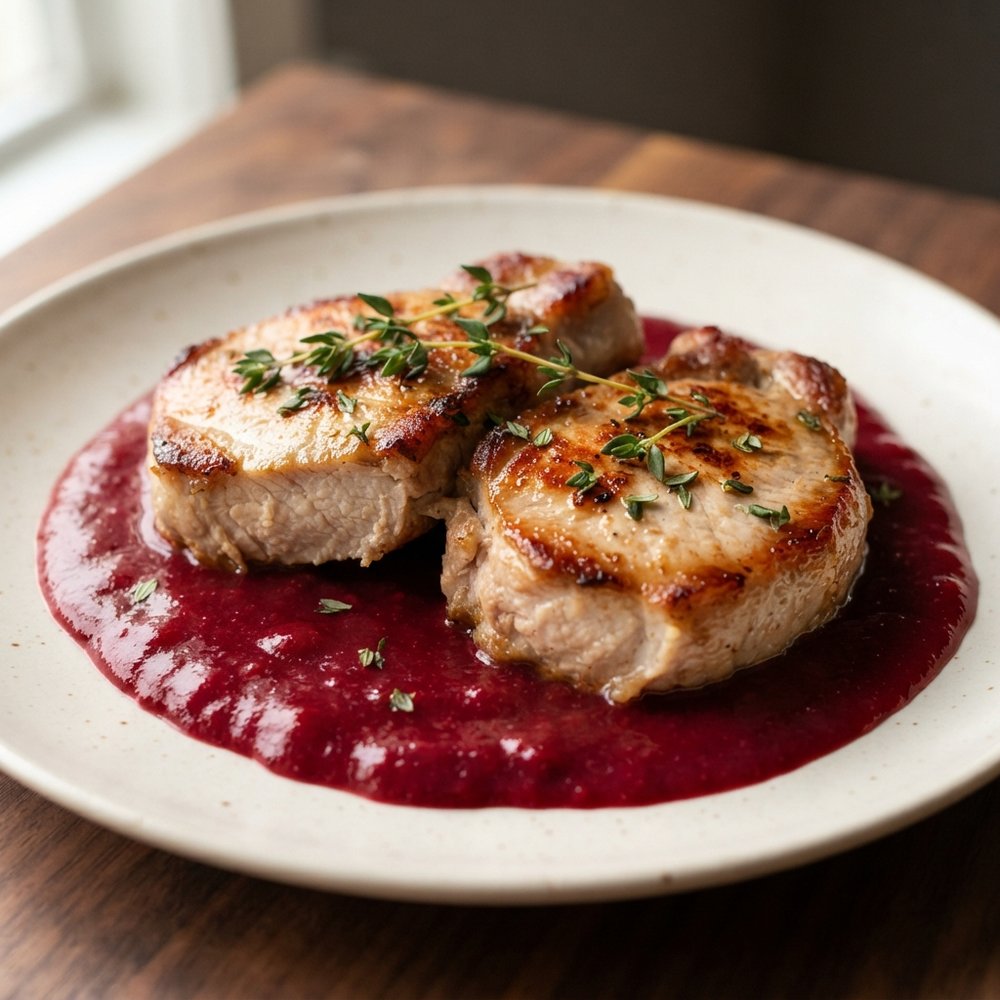 Pork Chops with Raspberry Sauce