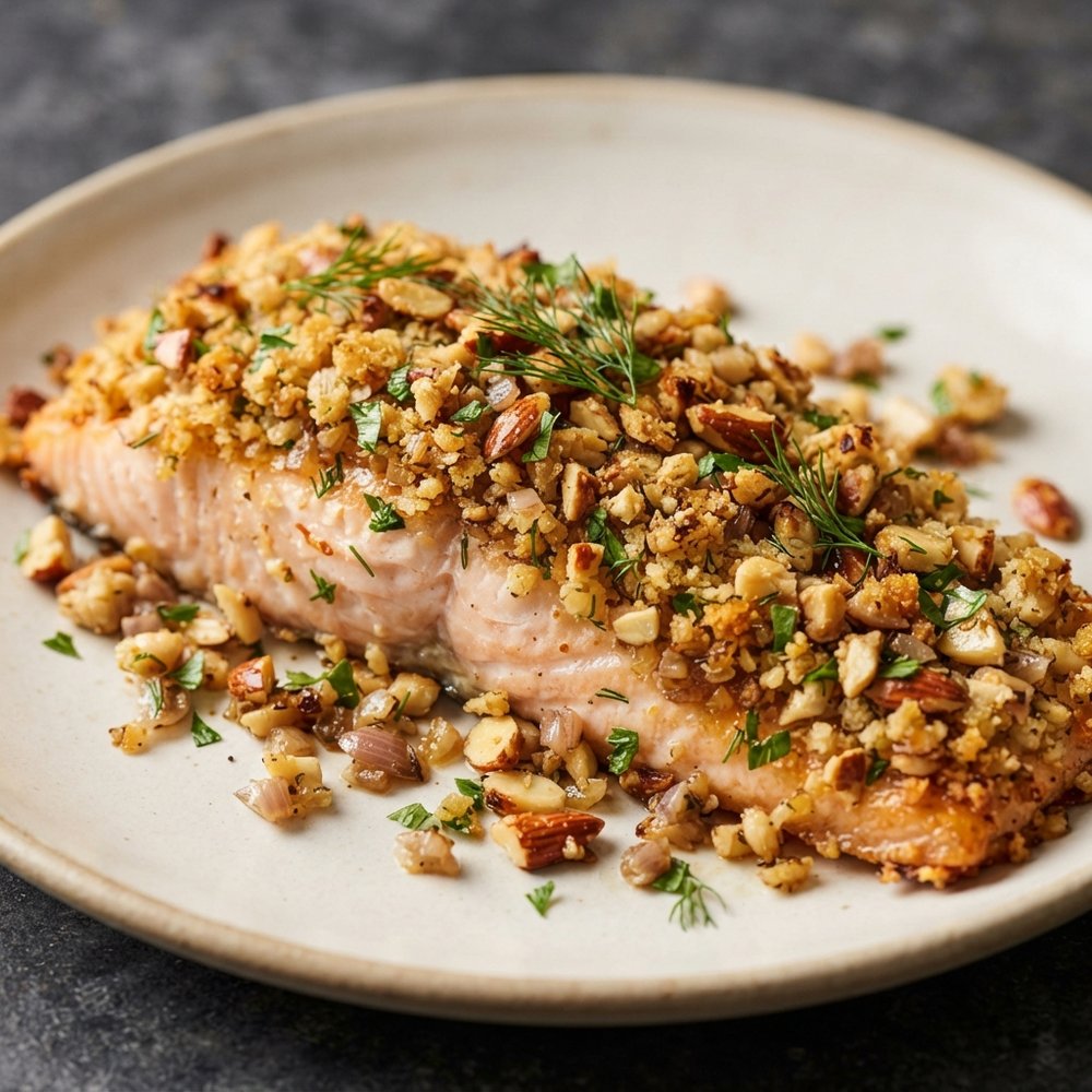 Trout with a Toasted Almond Herb Crust