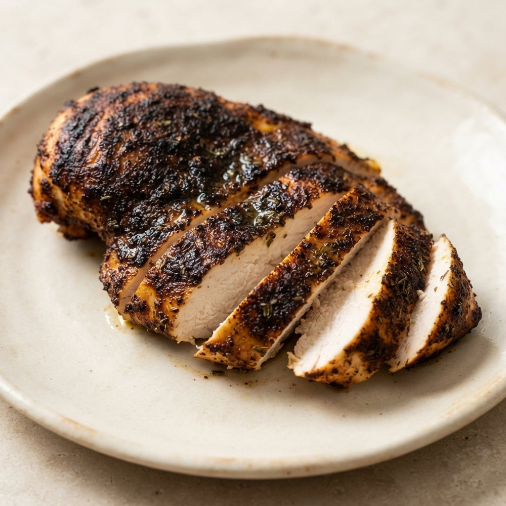 Lemon-Marjoram Blackened Chicken Breasts
