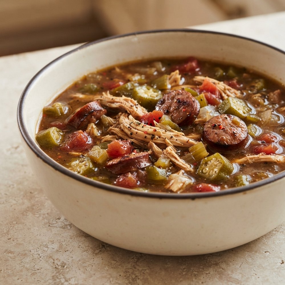 “Momma Made ’Em” Chicken & Sausage Gumbo