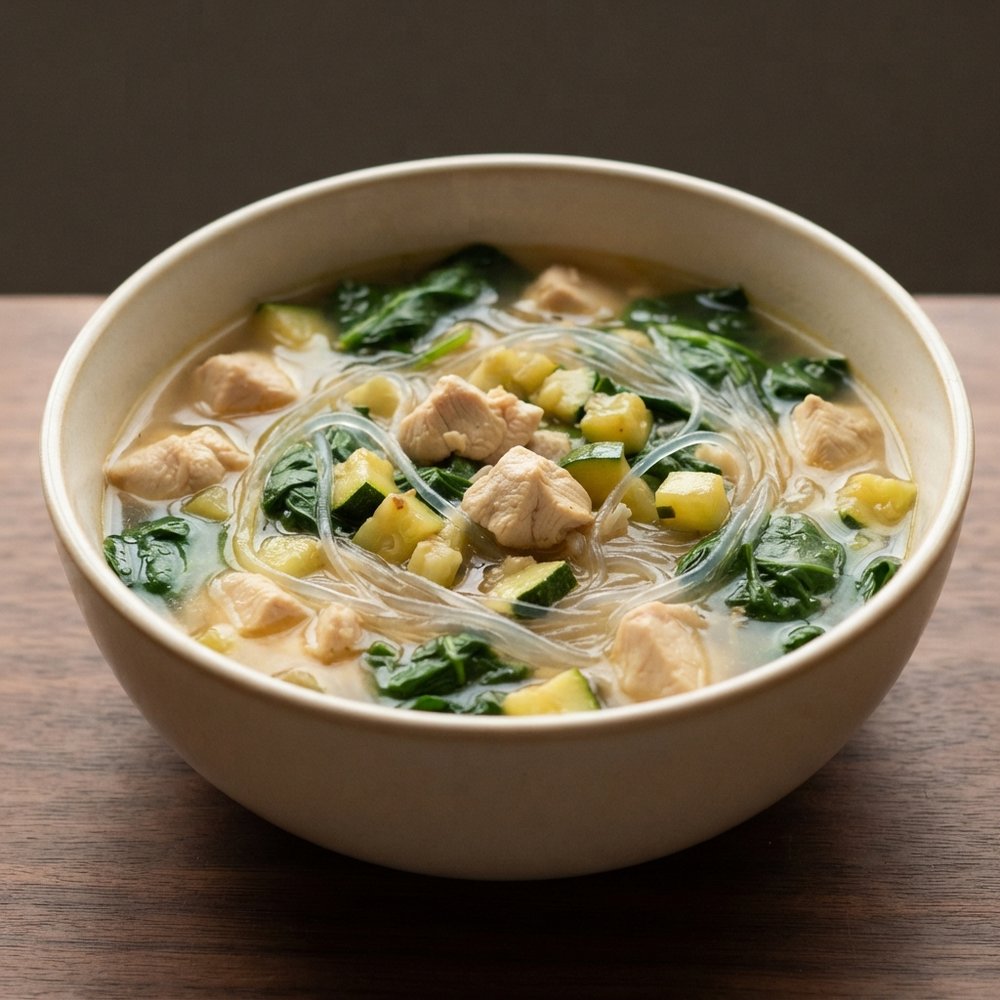 Ginger-Garlic Spinach Chicken Soup