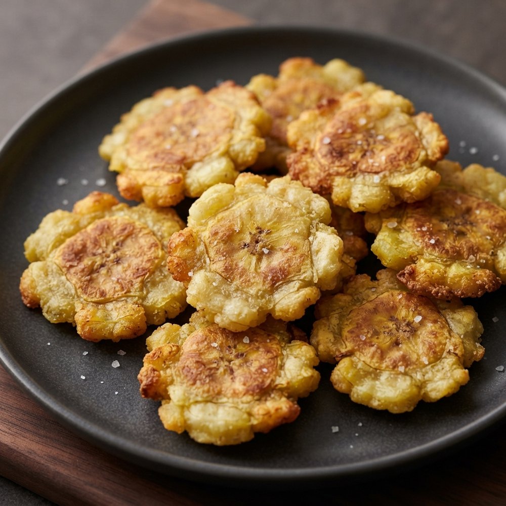 Air Fryer Tostones with Green Plantains