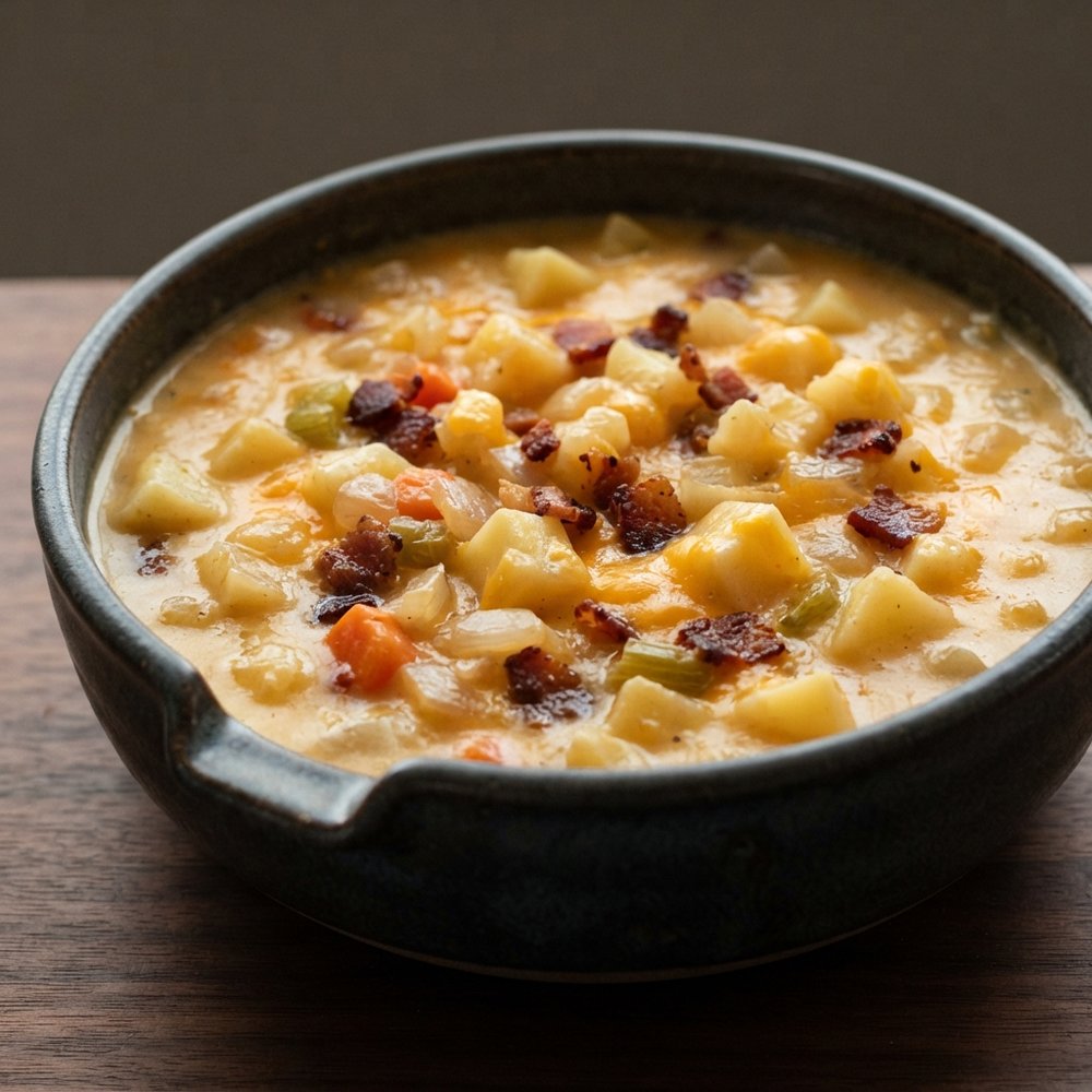 Creamy Potato Soup with Crispy Bacon
