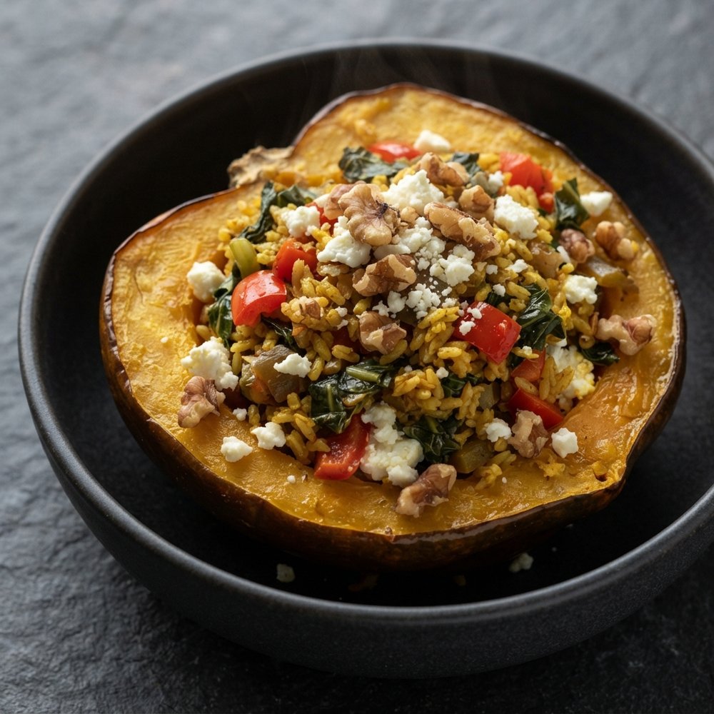 Curry-Spiced Stuffed Acorn Squash