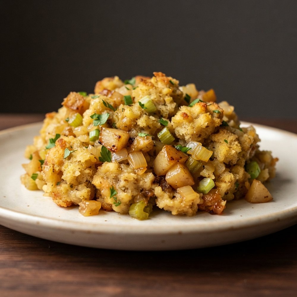 Quick Pear-and-Herb Boxed Stuffing Upgrade