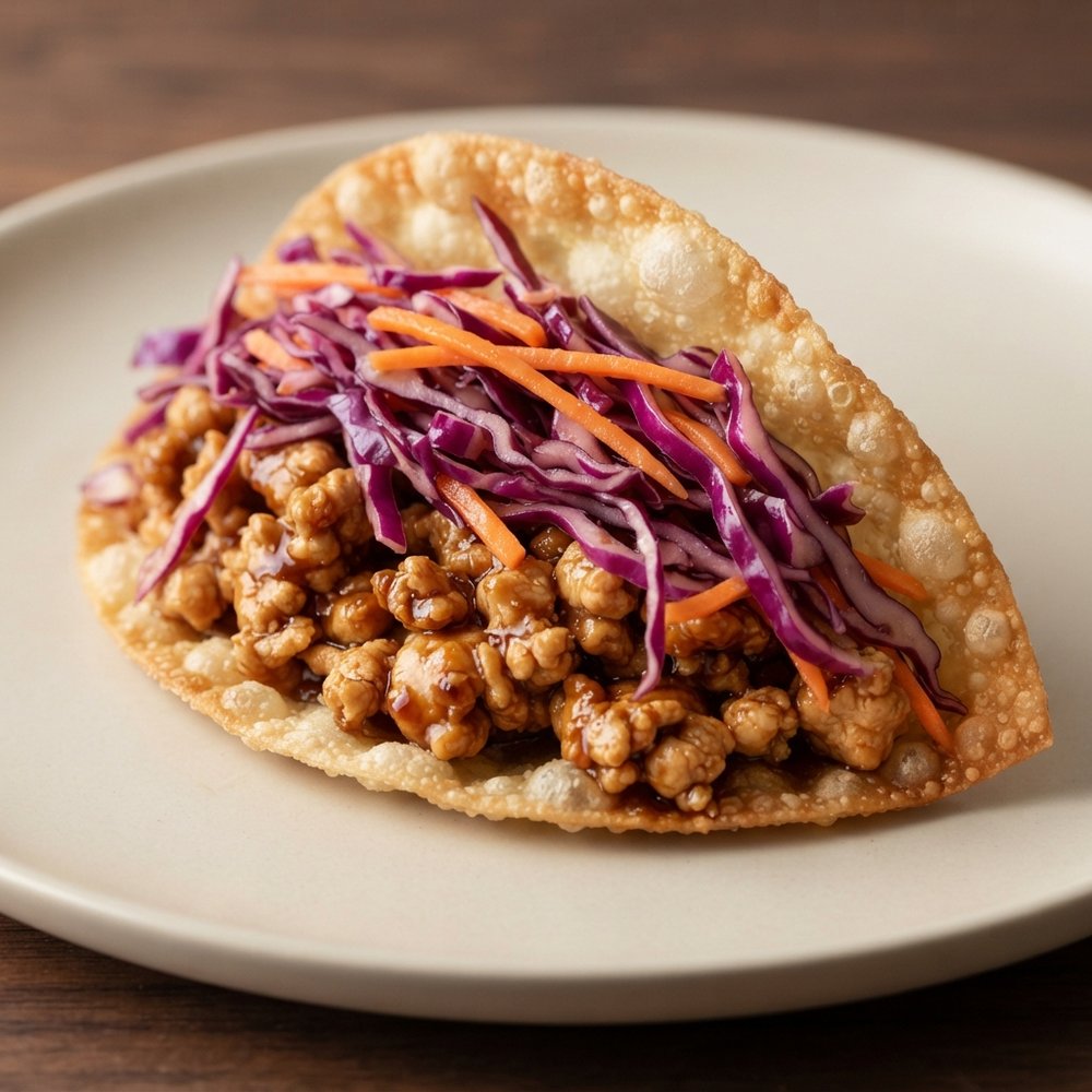Teriyaki Chicken Wonton Tacos
