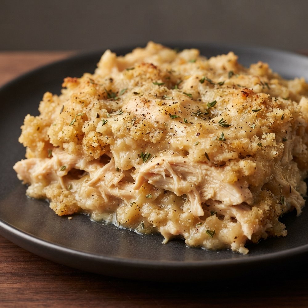 Slow Cooker Chicken and Stuffing Casserole