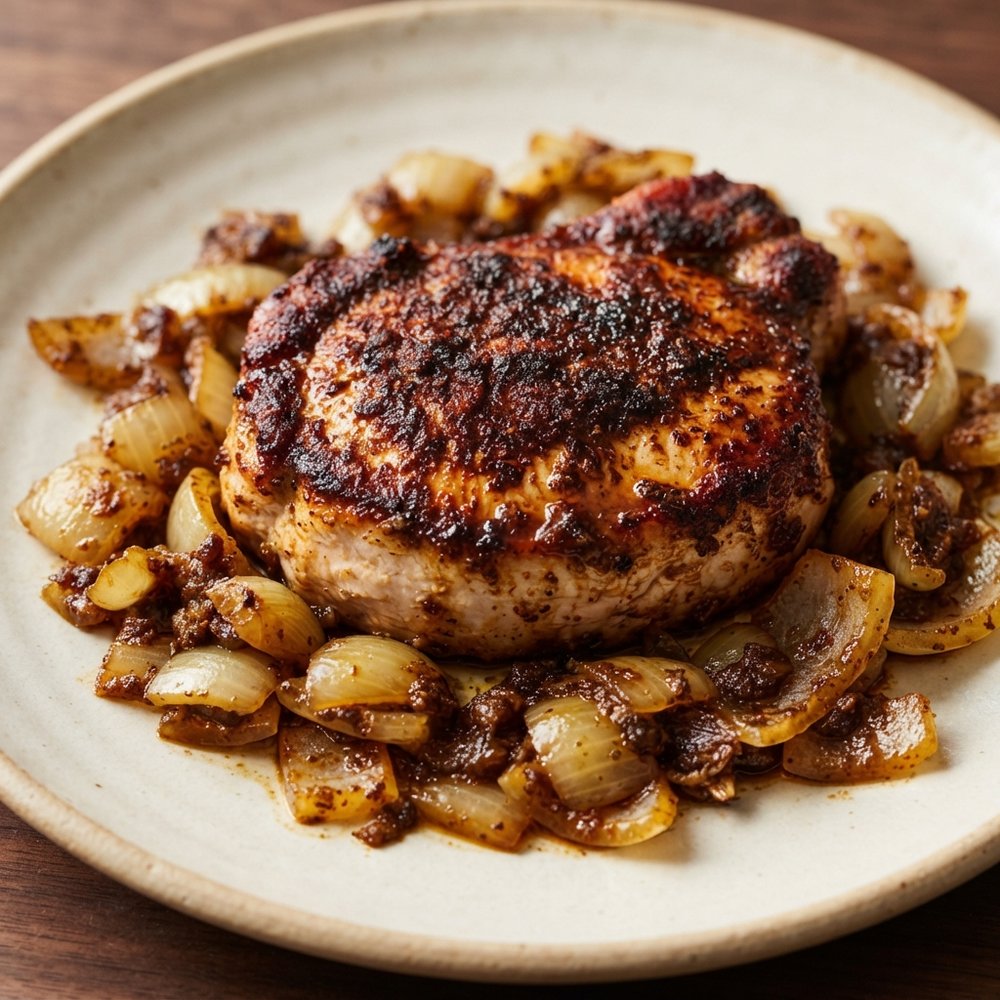 Skillet Jerk-Spiced Pork Chops