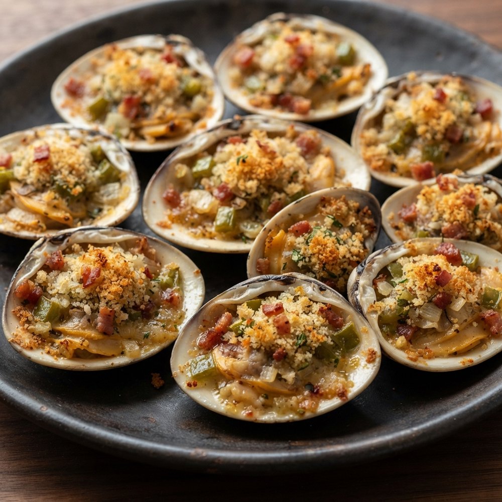 Baked Clams Casino Appetizer