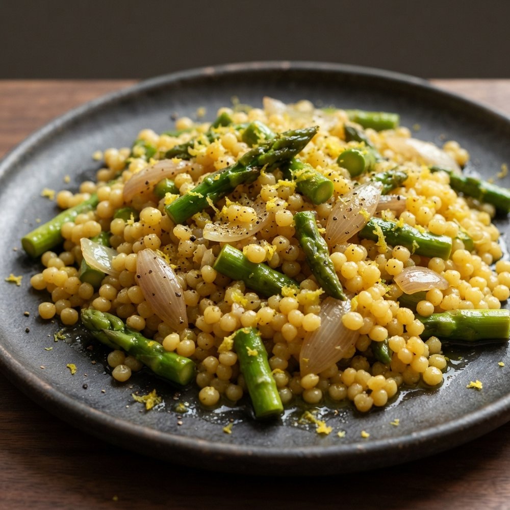 Bright Lemon Israeli Couscous with Asparagus