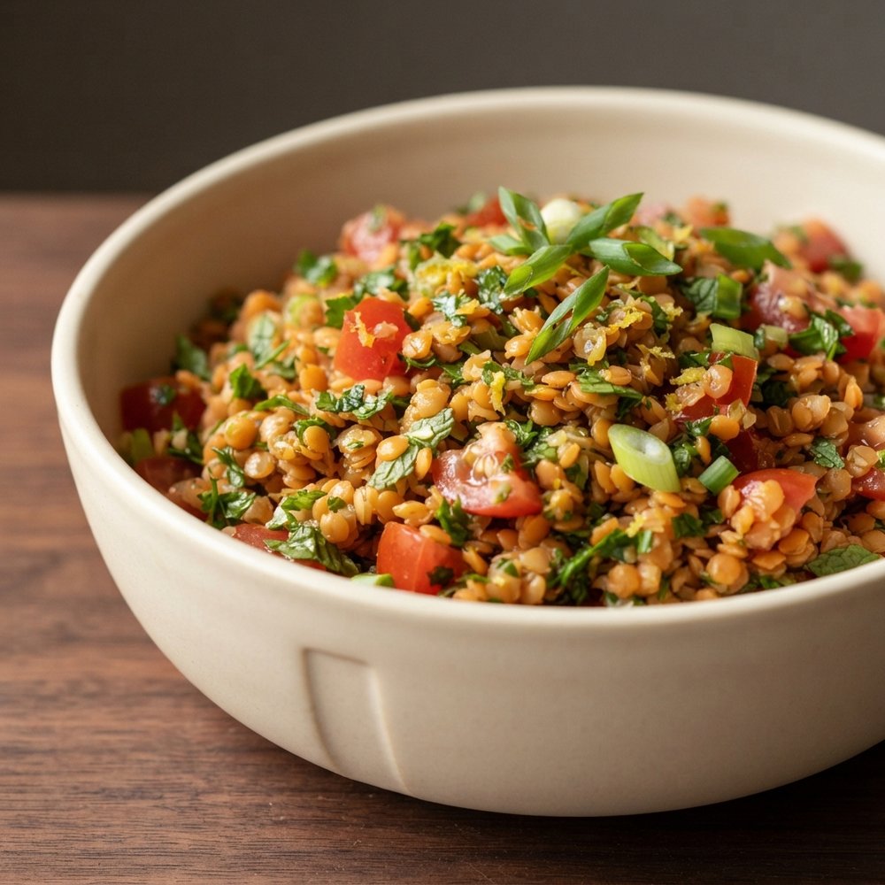 Herbed Red Lentil Salad with Lemon