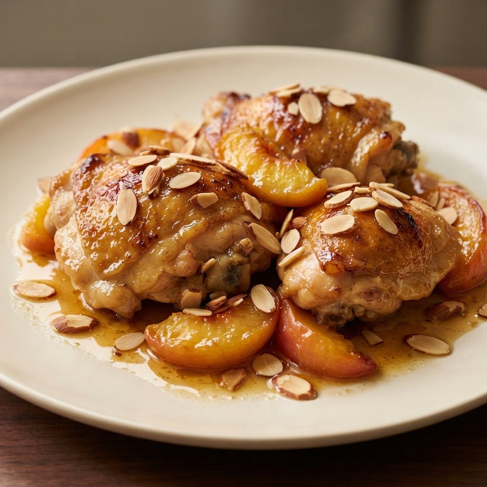 Peach and Rose-Glazed Moroccan Roast Chicken