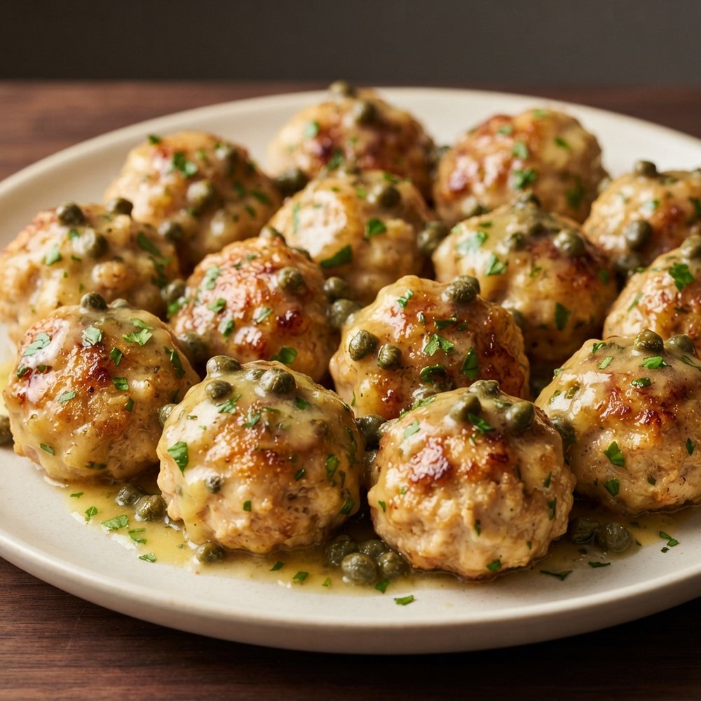 Lemony Chicken Piccata Meatballs