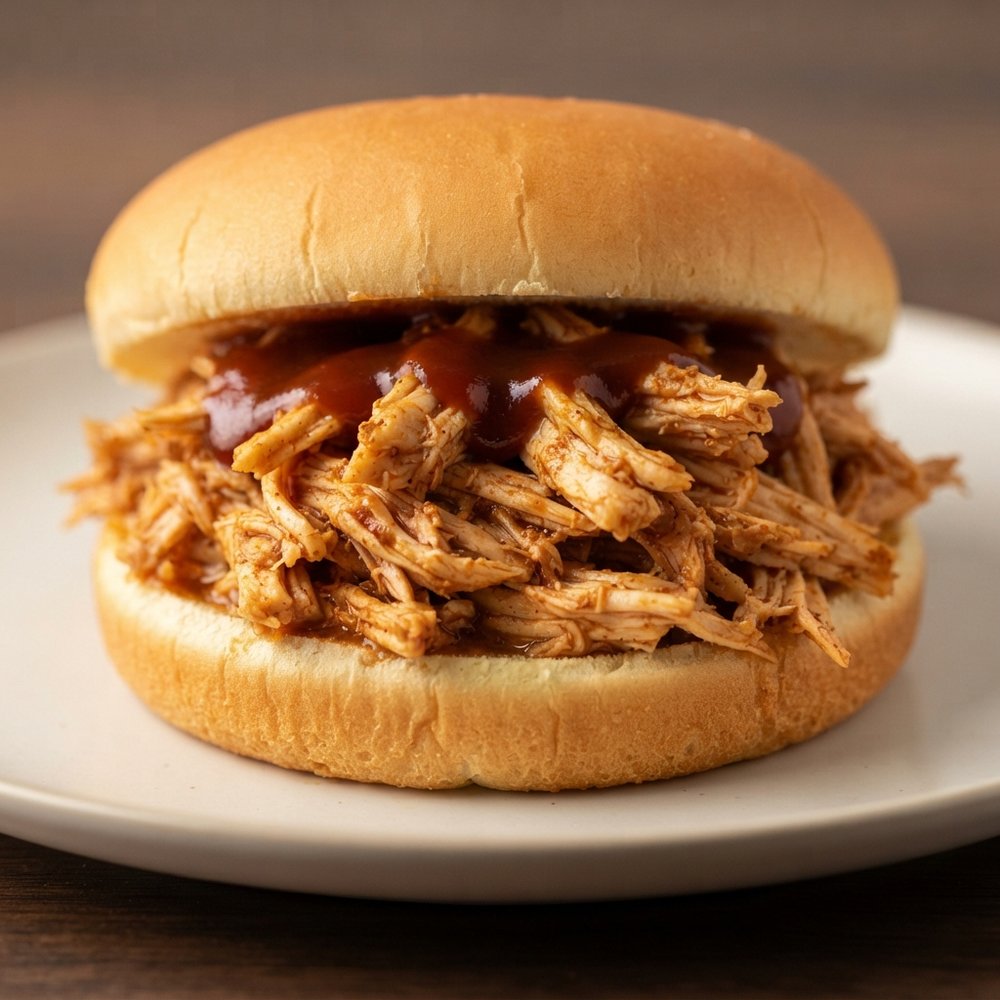 Pressure Cooker Shredded Chicken Sandwiches