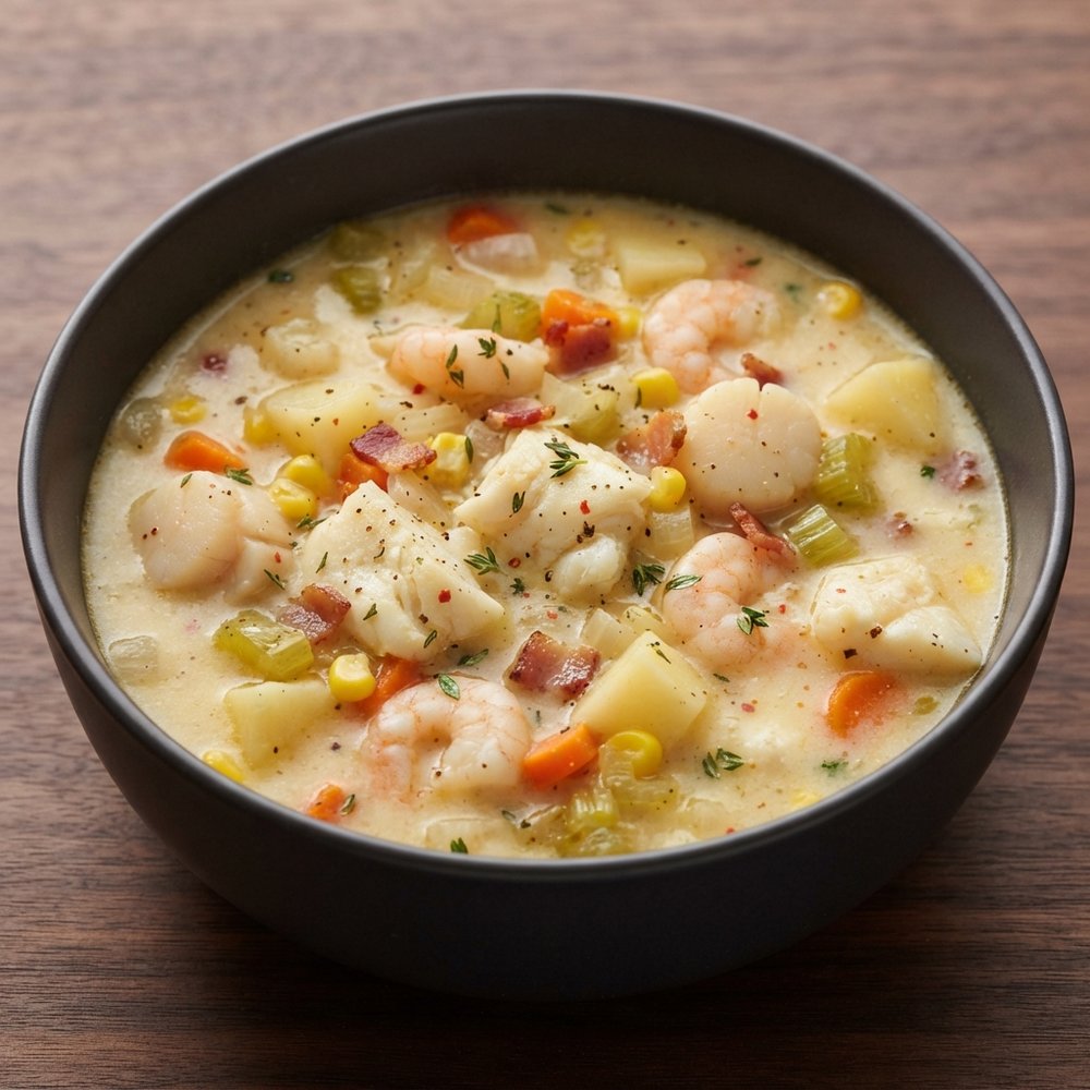 Pressure Cooker Seafood Chowder