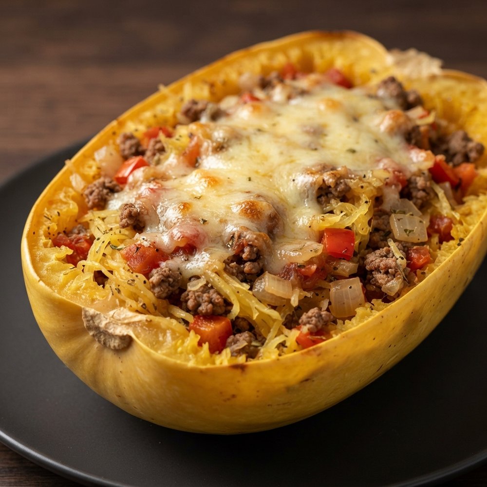 Spaghetti Squash Casserole in the Shell