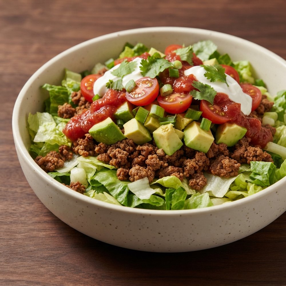 Easy Keto Taco Salad Bowl for 2