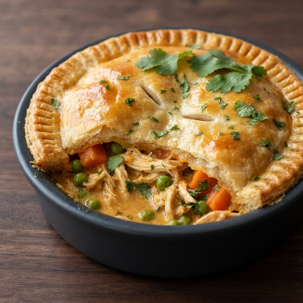 Mini Chicken Pot Pies with Red Curry