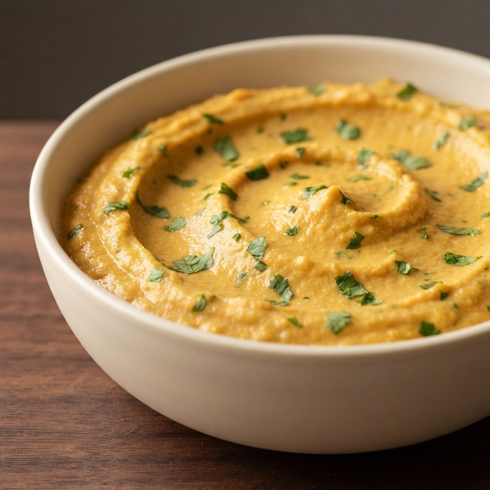 Ginger-Lime Carrot Hummus with Sesame