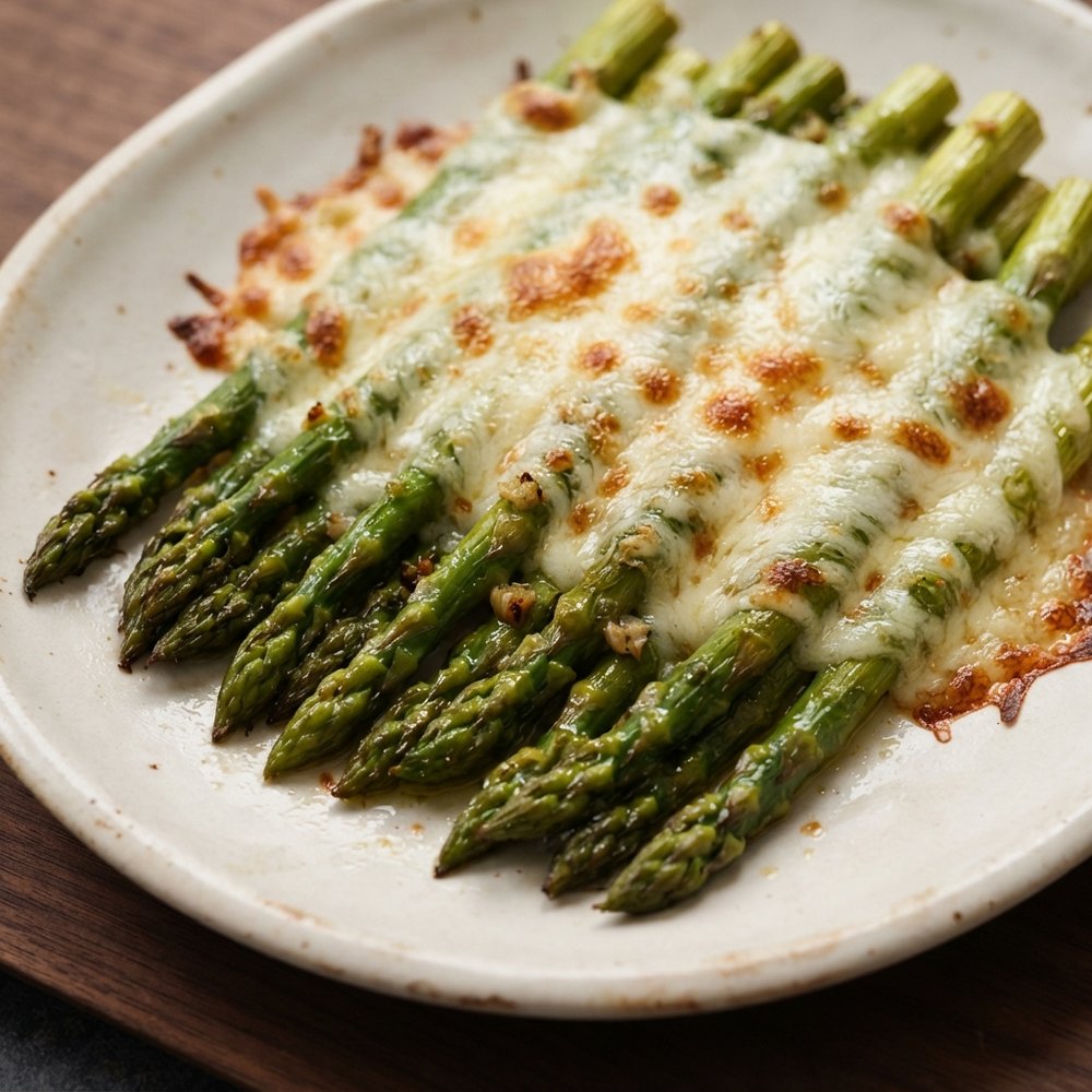 Garlic-Mozzarella Roasted Asparagus