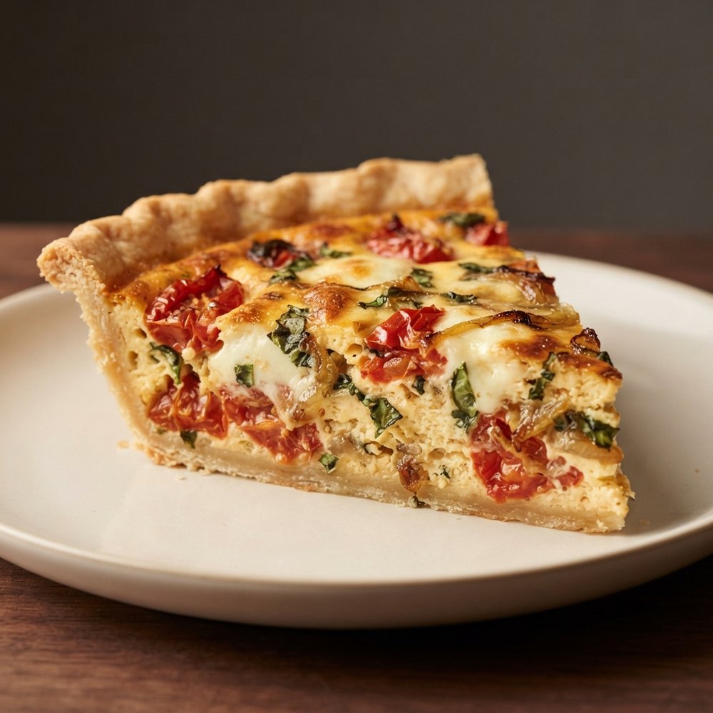 Tomato, Basil & Mozzarella Quiche
