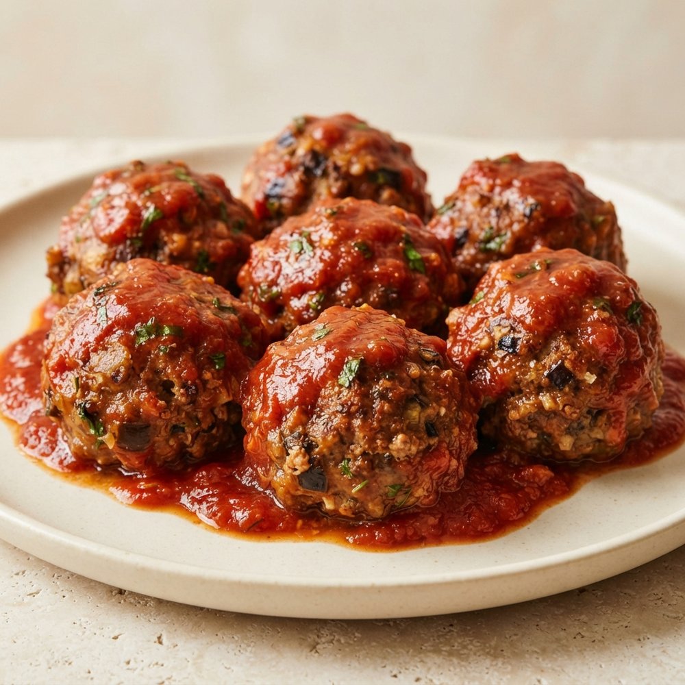 Turkey and Eggplant Meatballs in Marinara