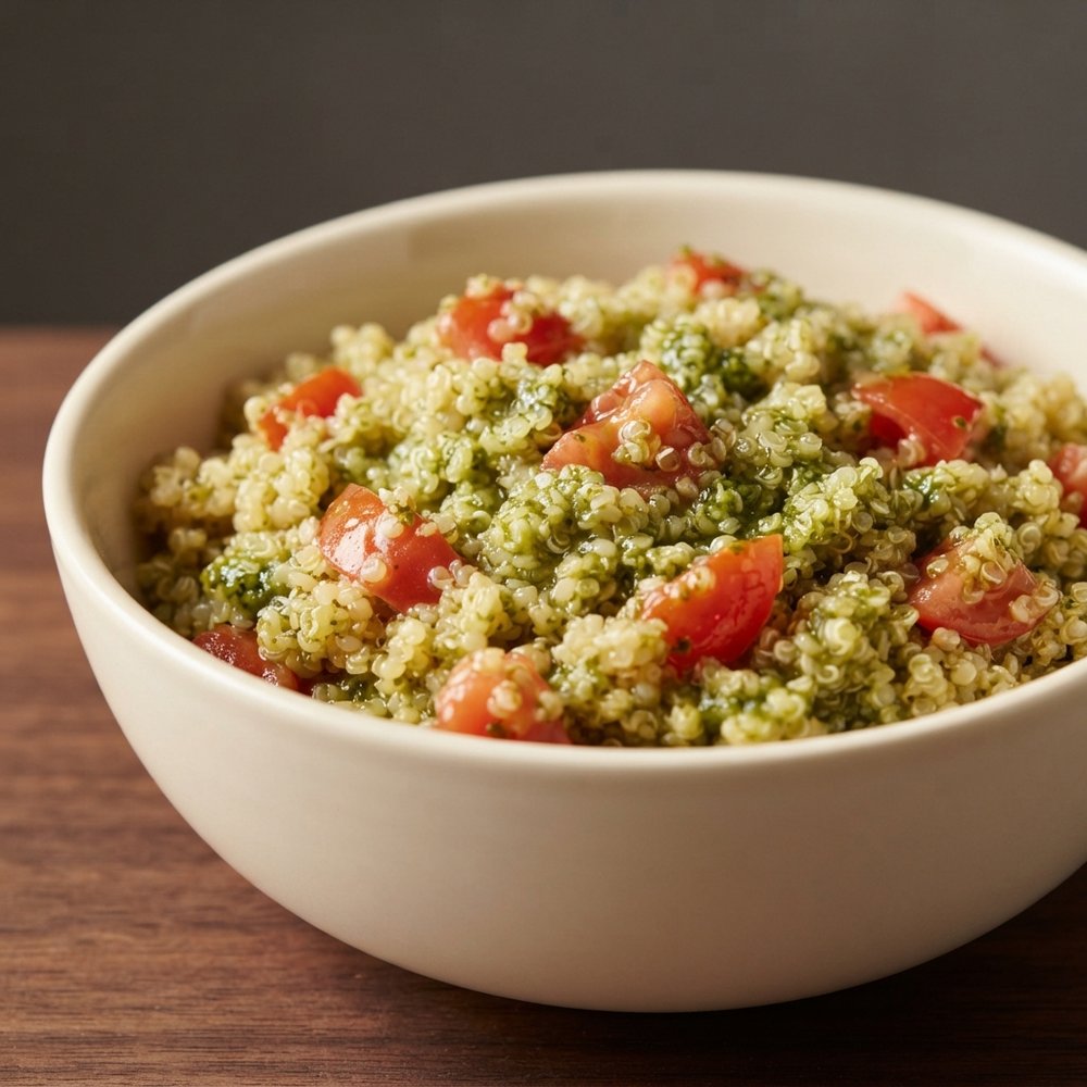 Quinoa with Basil Pesto