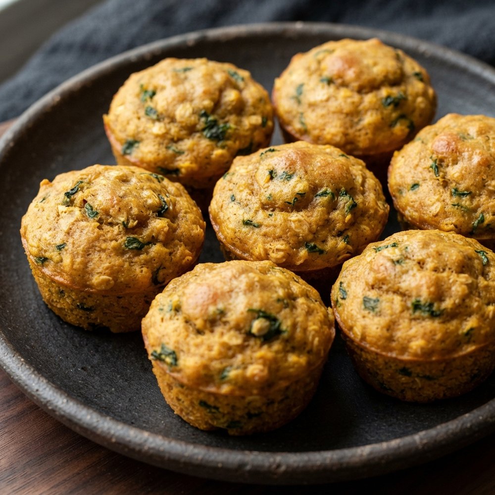 Pumpkin and Spinach Mini Muffins for Toddlers