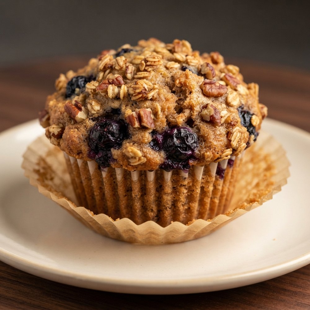 Blueberry Oat Bran Muffins with Nuts