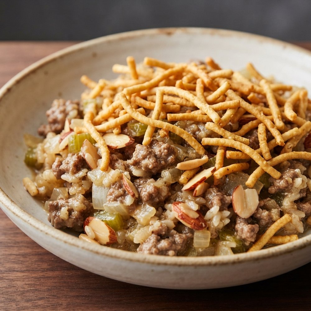 Crunchy Chow Mein Noodle Hotdish