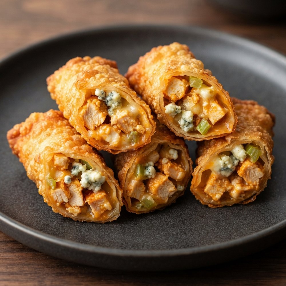 Buffalo Chicken Mini Egg Roll Bites