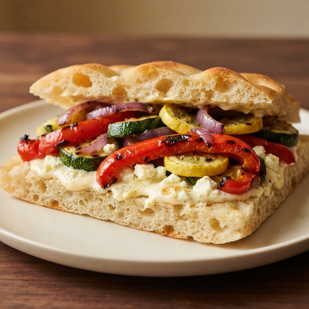 Golden State Grilled Veggie Focaccia Sandwich