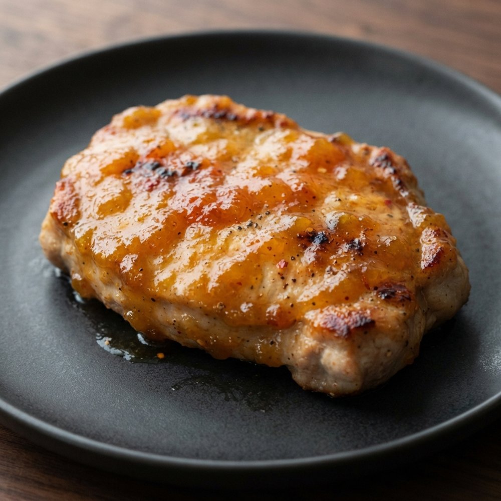 Peach-Chile Glazed Pork Chops