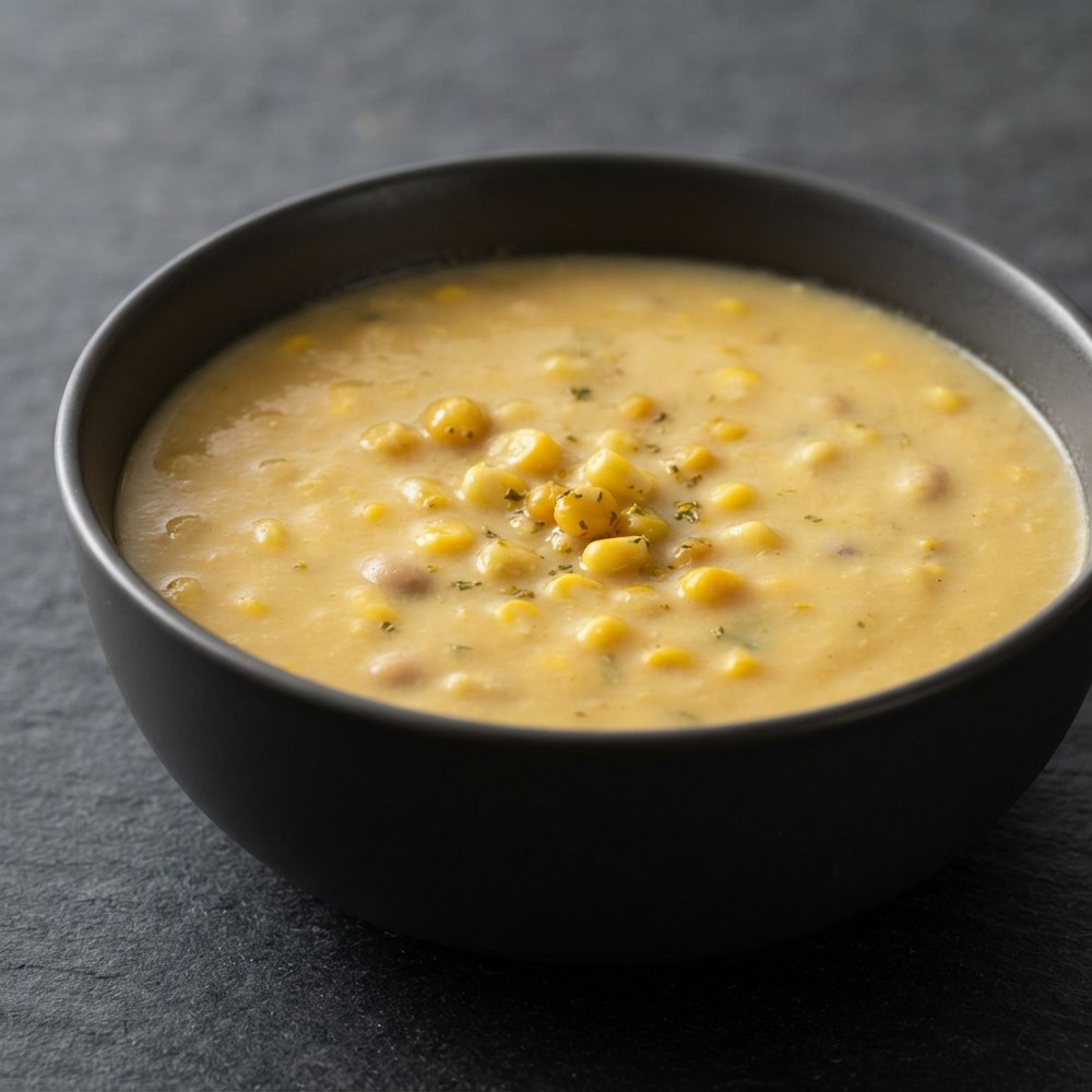 Velvety Patty Pan Squash and Sweet Corn Cream Soup