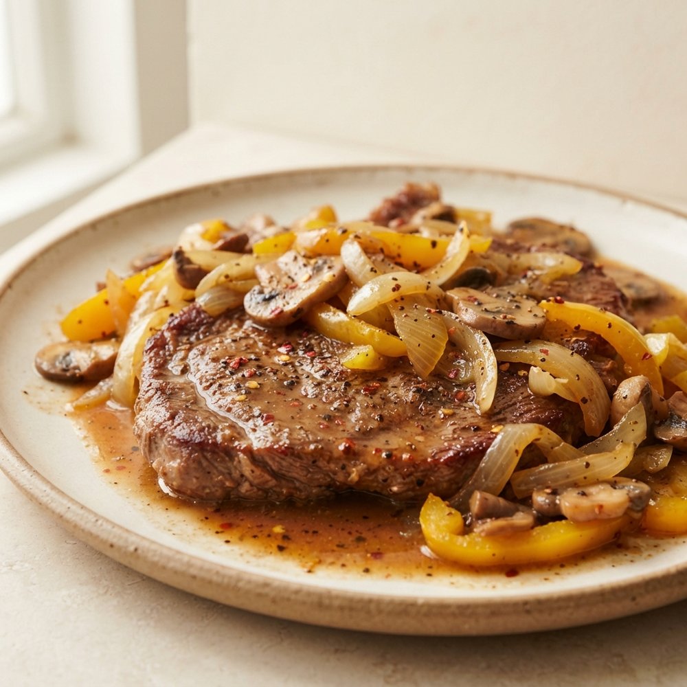 Grace Love’s Onion-and-Pepper Smothered Chuck Steak