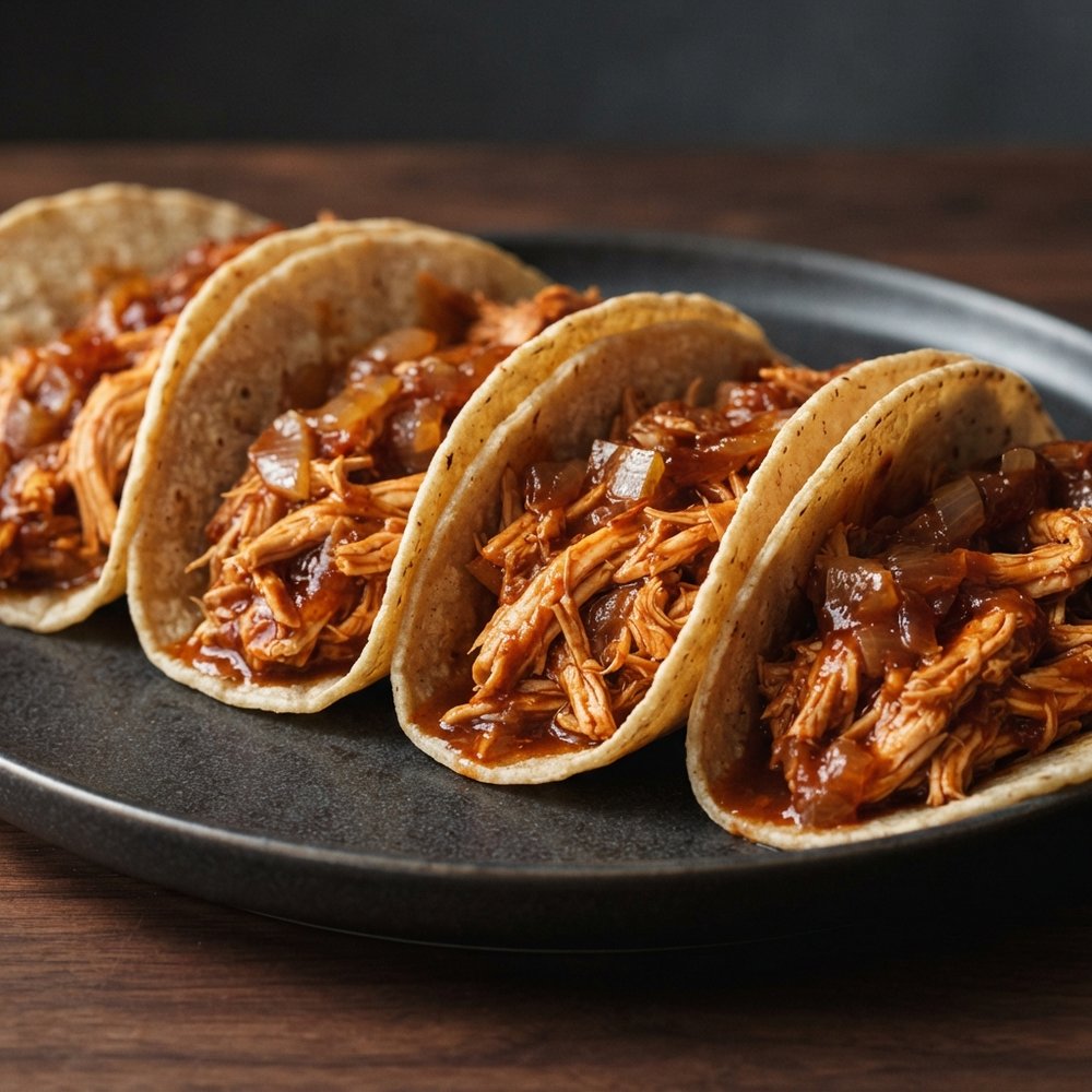 Smoky Chipotle BBQ Chicken Tinga Tacos