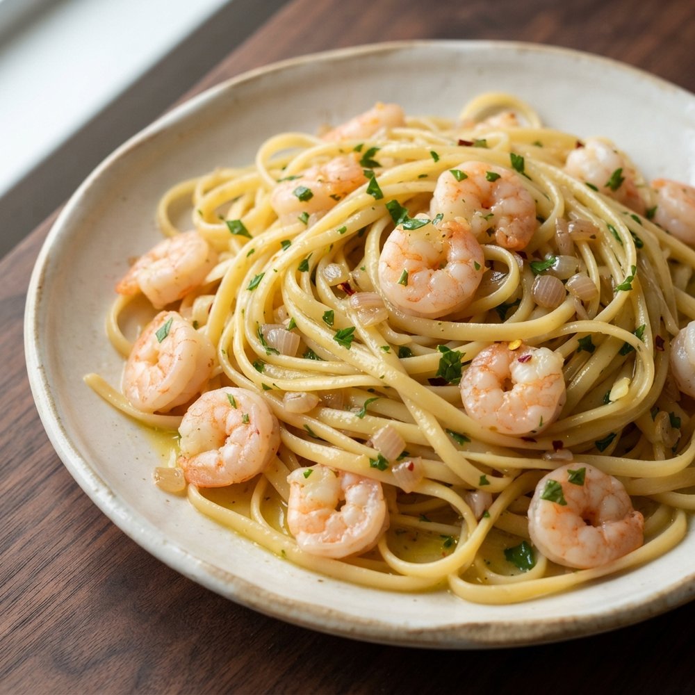 Linguine with Garlic-Lemon Shrimp Scampi
