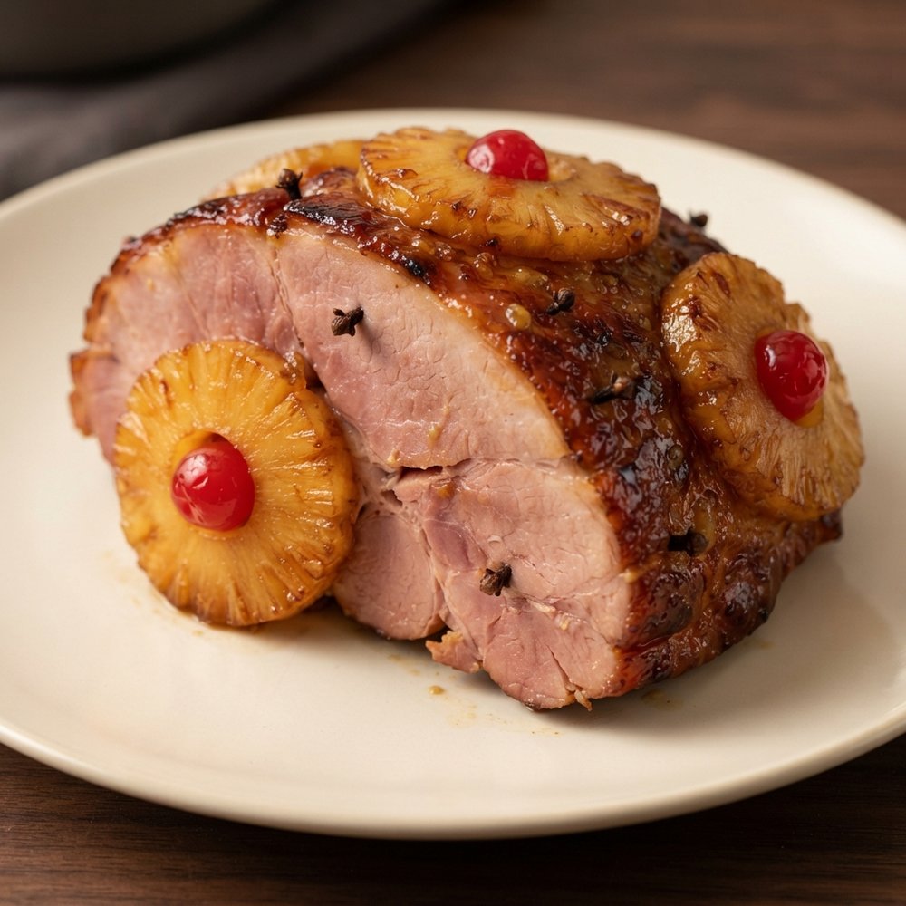 Pineapple-Mustard Glazed Baked Ham