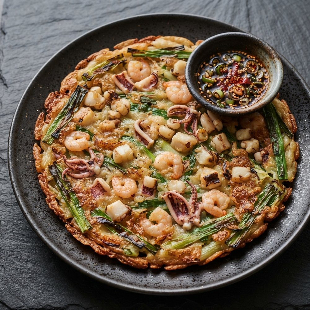 Korean Haemul Pajeon Seafood Scallion Pancake