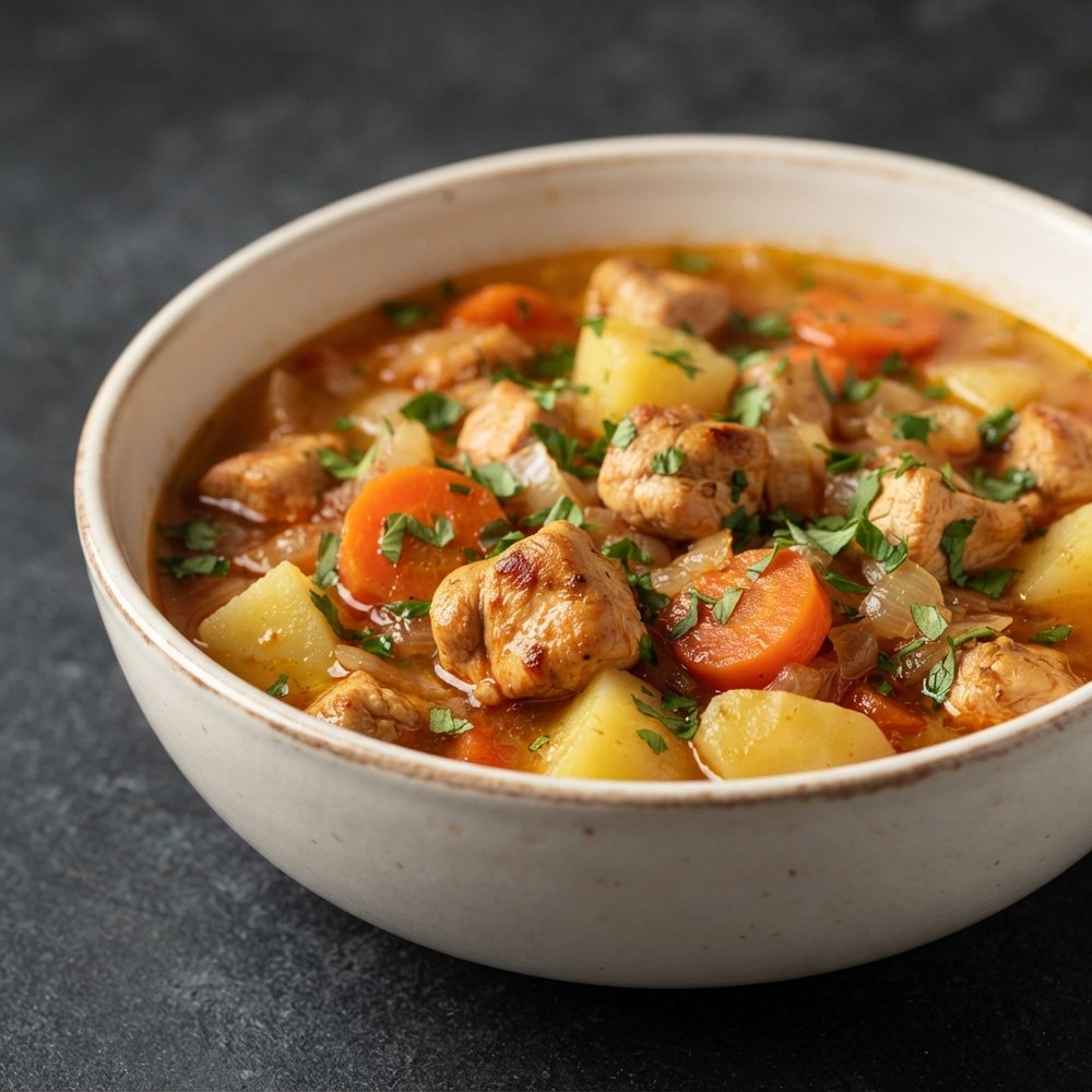 Russian Chicken Stew with Potatoes and Vegetables