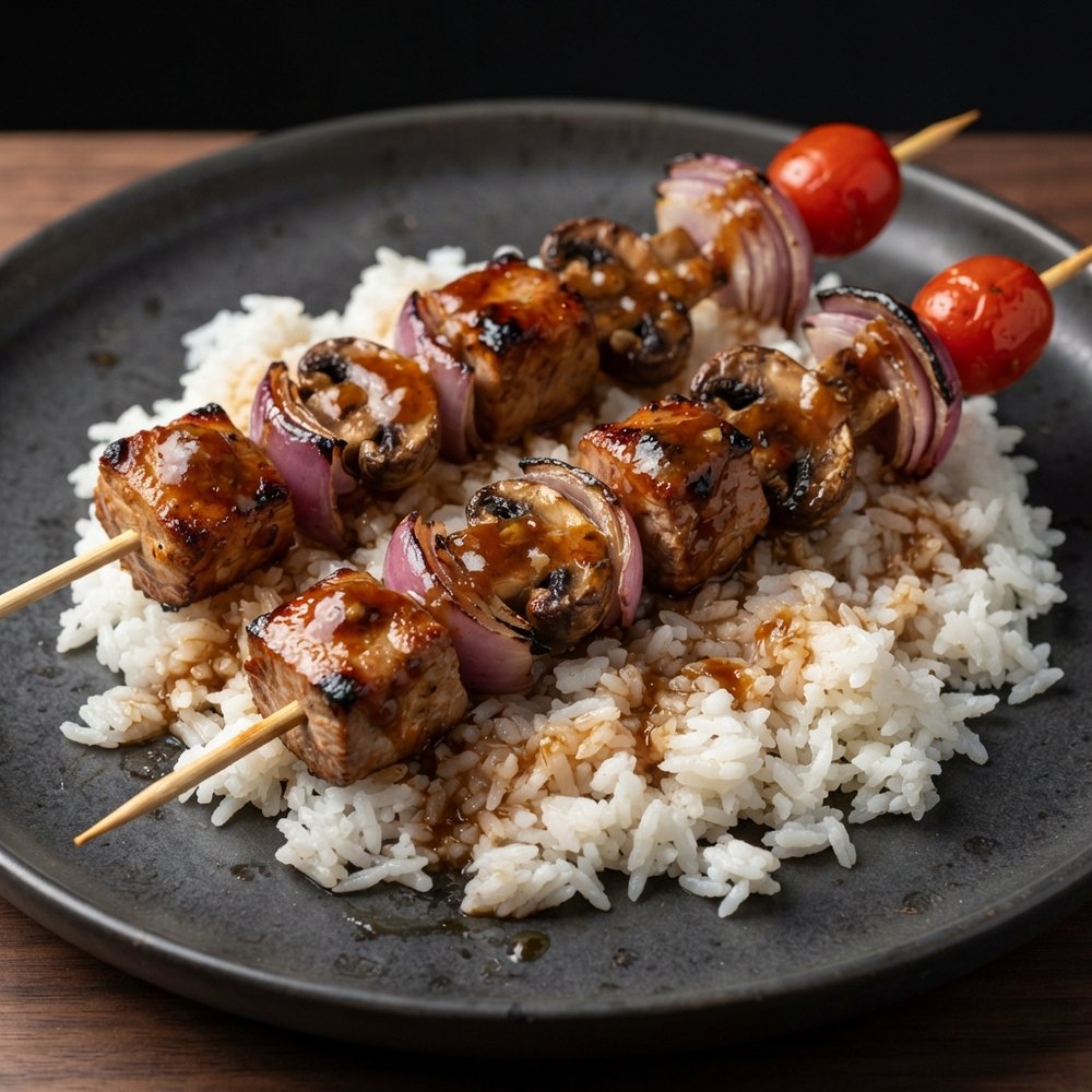 Garlic-Glazed Pork Skewers