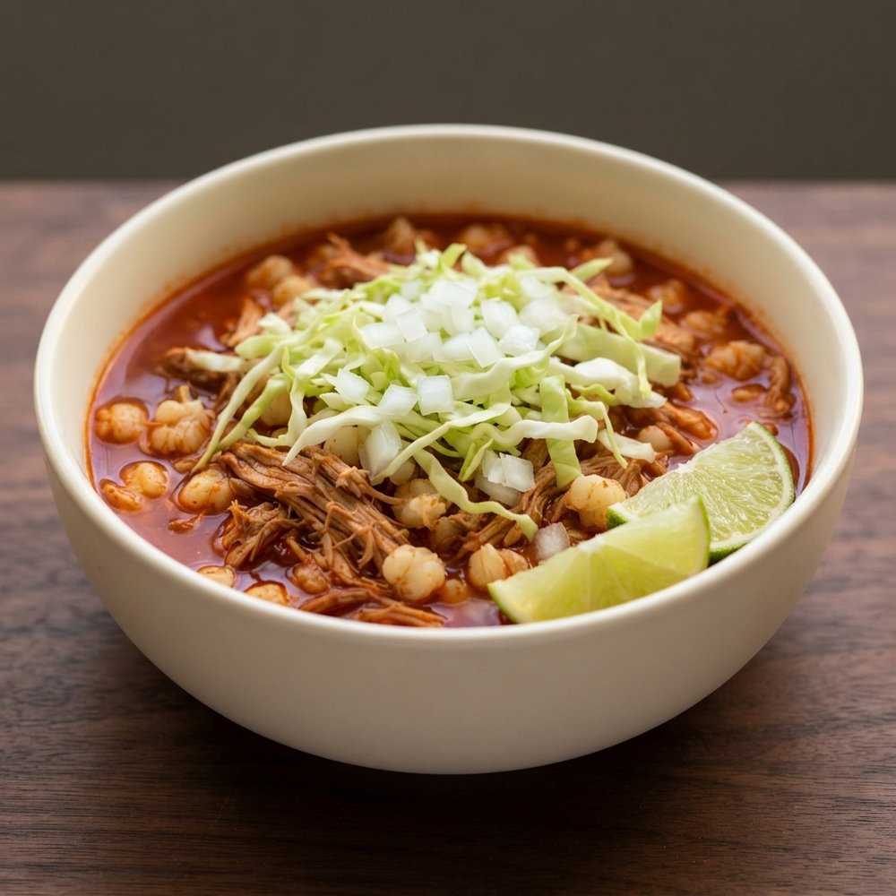Pozole Rojo (Mexican Pork and Hominy Stew)