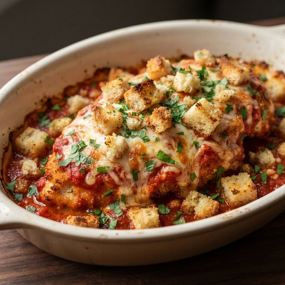 Single-Serve Chicken Parmesan Bake