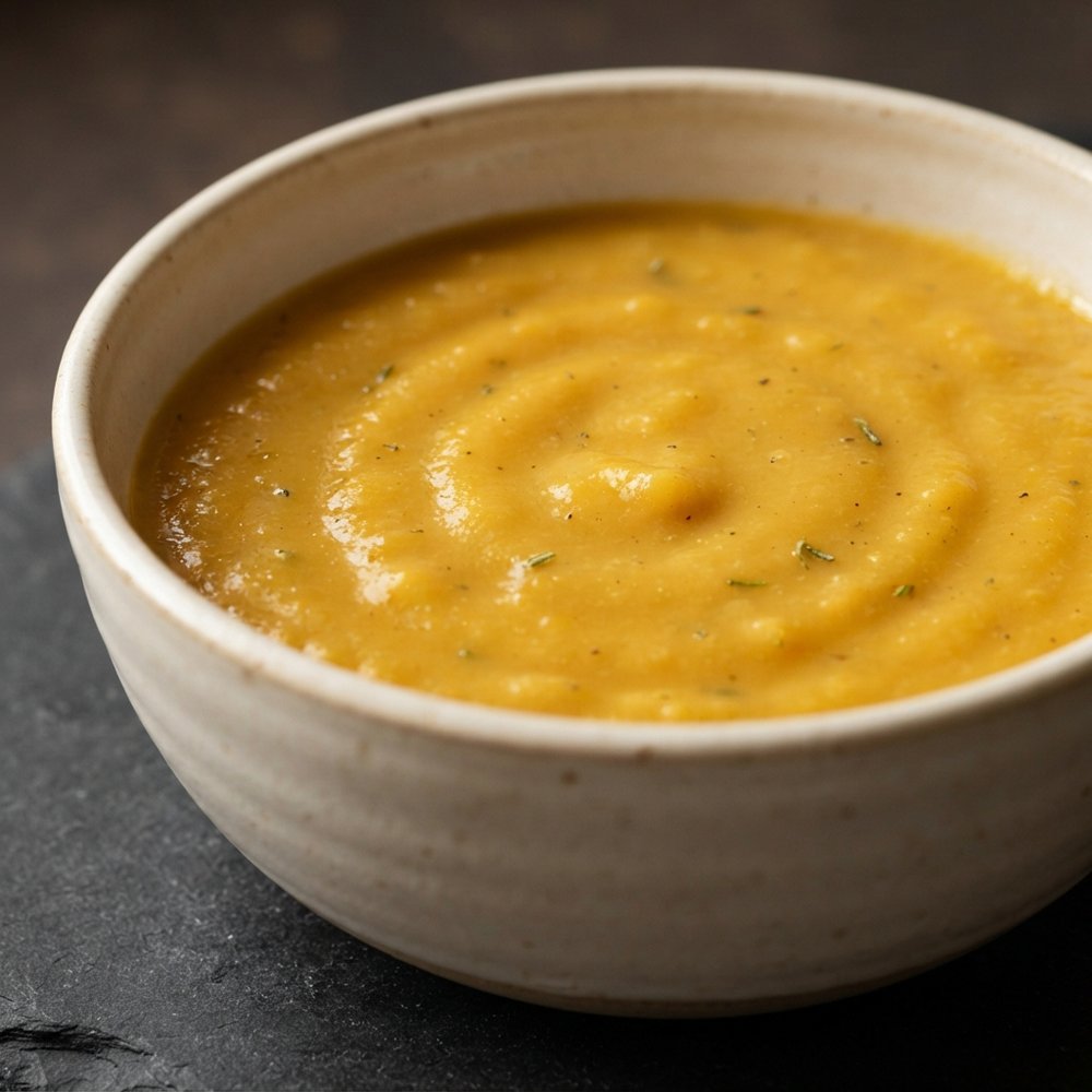 Apple and Roasted Butternut Squash Soup with Garlic