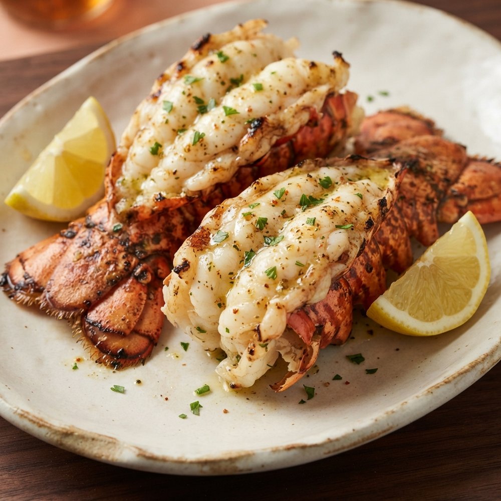 Char-Grilled Lobster Tails with Herbed Butter
