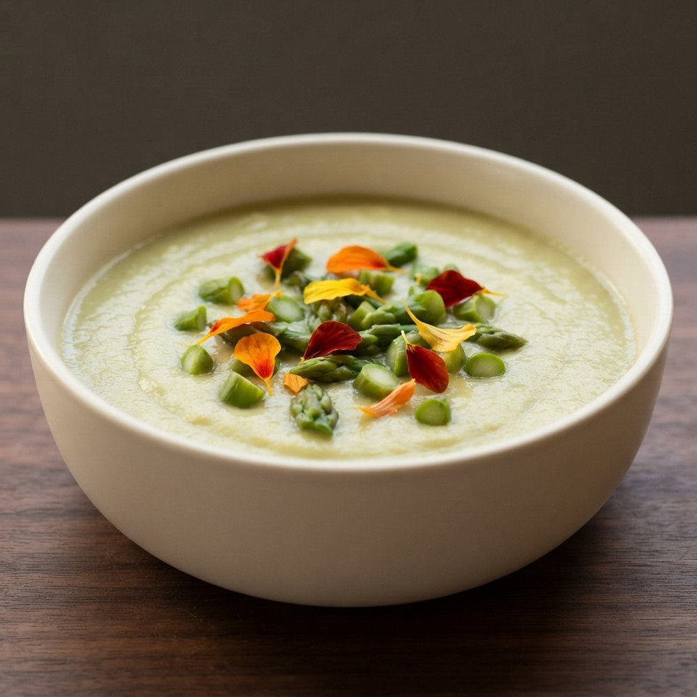 Velvety Asparagus–Cauliflower Soup