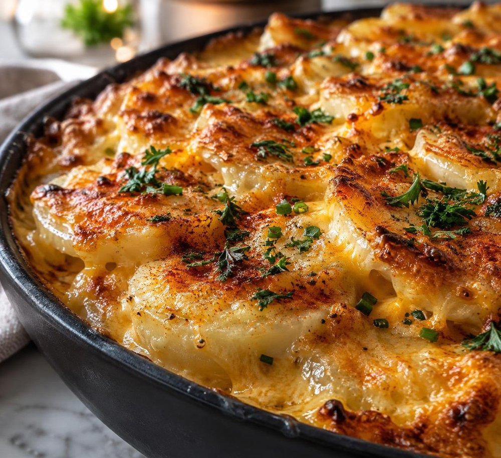 Pressure Cooker Cheesy Au Gratin Potatoes